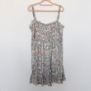Arula Womens Dress‎ Size C Multicolor Smocked Mini Floral Boho Cottage Sundress